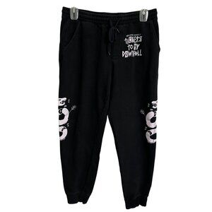 Machine Gun Kelly Tickets To My Downfall Sweatpants Black XL Pink Snake Graphic